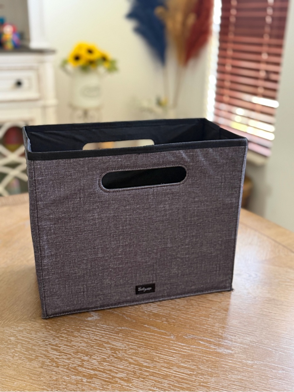 thirty-one Gray Fabric Collapsible Storage Bin with Handles